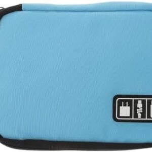 Homoyoyo Travel Cable Organizer Bag for Electronics Accessories, Portable Tech Organizer Case Multiple Compartments, Blue Digital Storage Pouch for Charging Cables, Power Banks,