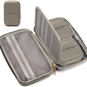 Hard Shell Tech Organizer – Protective Travel Case for Cables, Chargers & Accessories | Slim Modular Electronics Organizer with Removable Pouches